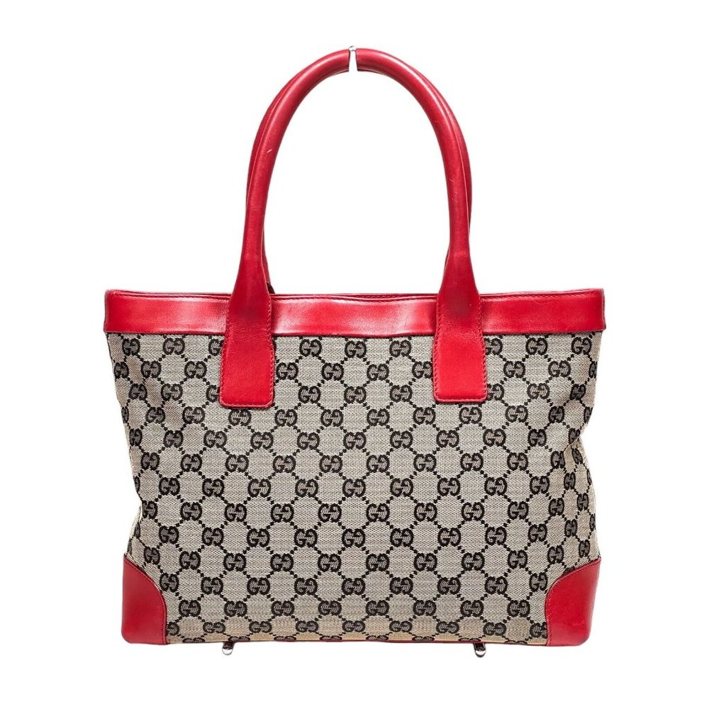 156340D Gucci Tote Bag Black Canvas